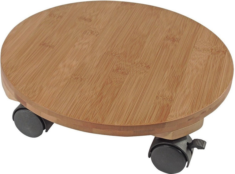 Nature planttrolley rond naturel bamboe ⌀30cm 50kg