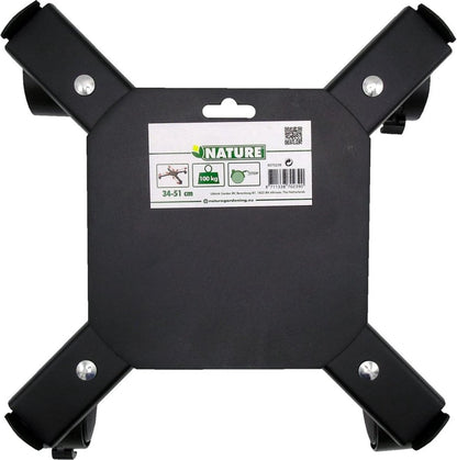 Nature planttrolley vierkant zwart metaal ⌀34-51cm 100kg
