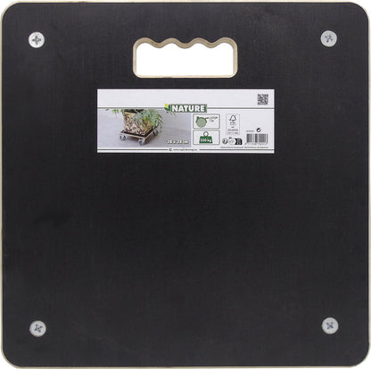 Nature planttrolley vierkant zwart hout 250kg