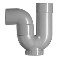P-Sifon met ontstoppingsstuk en bocht HWA PVC grijs 80mm