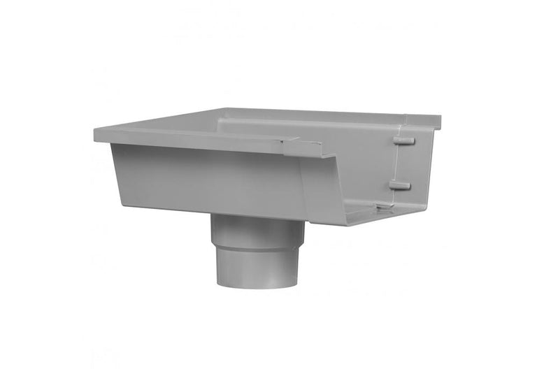 Martens bakgoot einduitloop links grijs PVC 125mm