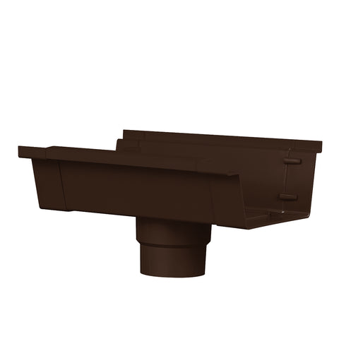 Martens bakgoot lijmuitloop bruin PVC 125mm