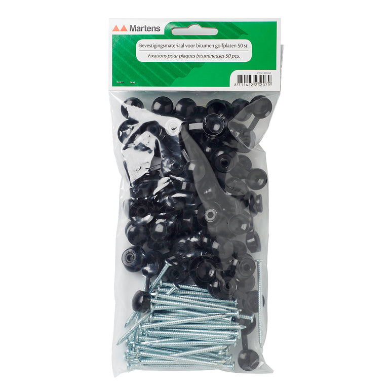 Martens golfplaatnagels plat metaal, kunststof zwart 180gr 50st