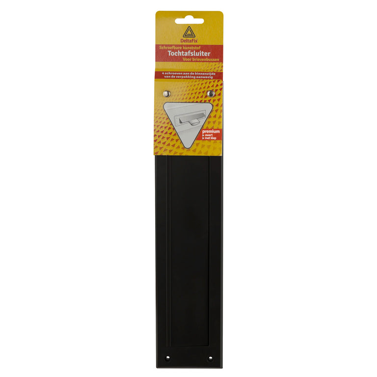 Deltafix brievenbus tochtafsluiter klep Premium zwart kunststof