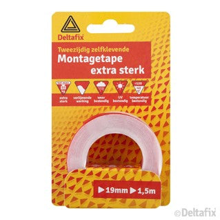 Deltafix montagetape transparant 19mm 1,5m