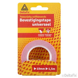 Deltafix bevestigingstape wit 19mm 1,5m