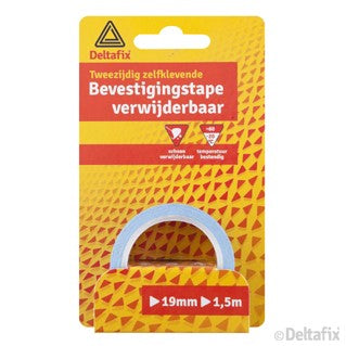 Deltafix bevestigingstape wit 19mm 1,5m