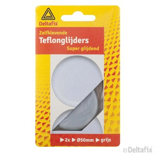 Deltafix teflonglijder rond grijs 50mm 2st
