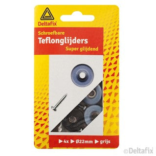 Deltafix glijders rond grijs 22mm 4st