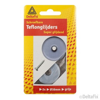 Deltafix glijders rond grijs 38mm 2st