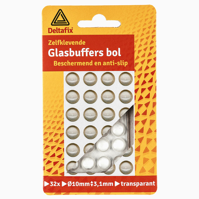 Deltafix glasbuffer rond transparant 30x3,1mm 32st