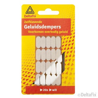 Deltafix geluiddemper ovaal wit 20x8x6mm 20st