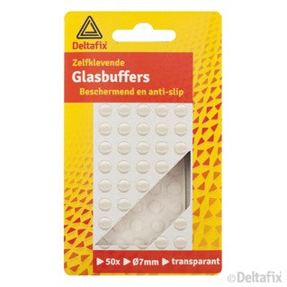 Deltafix glasbuffer rond transparant 8mm 50st