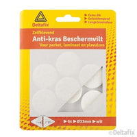 Deltafix anti-krasvilt rond wit 33mm 6st