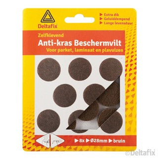 Deltafix anti-krasvilt rond bruin 28mm 8st