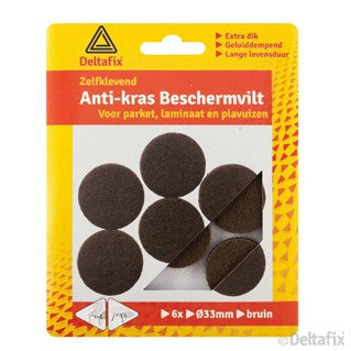 Deltafix anti-krasvilt rond bruin 33mm 6st