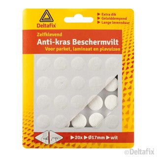 Deltafix anti-krasvilt rond wit 17mm 20st