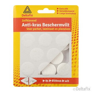 Deltafix anti-krasvilt rond wit 28mm 8st