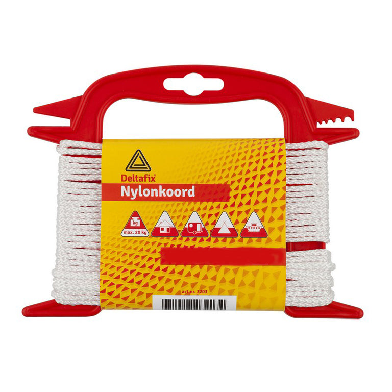 Deltafix nylon koord wit 4mm 20m