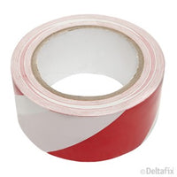 Deltafix vloermarkeringstape rood, wit 50mm 33m
