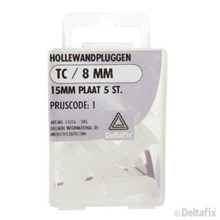 Deltafix hollewandplug kunststof 15mm 5st