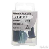 Deltafix gipsbetonplug rubber 6x3mm 2st