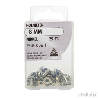 Deltafix holnieten nikkel zilver 8mm 25st