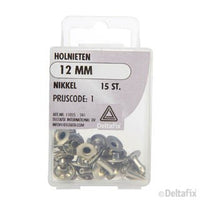 Deltafix holnieten nikkel zilver 12mm 15st