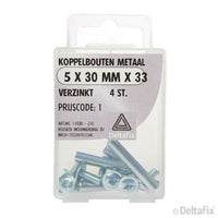 Deltafix koppelbout M5x30x33mm 4st