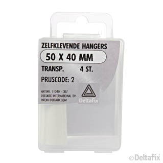 Zelfklevende hangers transparant 40mm 4 stuks