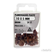 Deltafix plankdrager plastic bruin 10x5mm 24st