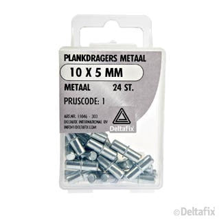 Deltafix plankdrager metaal zilver 10x5mm 24st