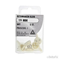 Deltafix betonhaak kunststof wit 19mm 5st