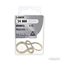 Deltafix S-haak vermessingd goud 3x24mm 6st