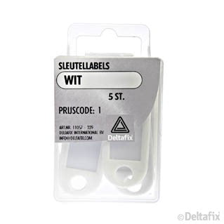 Deltafix sleutellabel kunststof, metaal wit 5st
