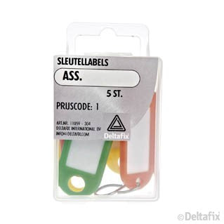 Deltafix sleutellabel kunststof, metaal multi 5st

