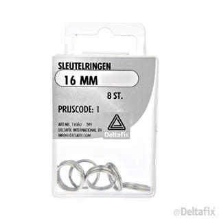 Deltafix sleutelring vernikkeld 16mm 8st