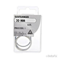 Deltafix sleutelring vernikkeld 30mm 6st