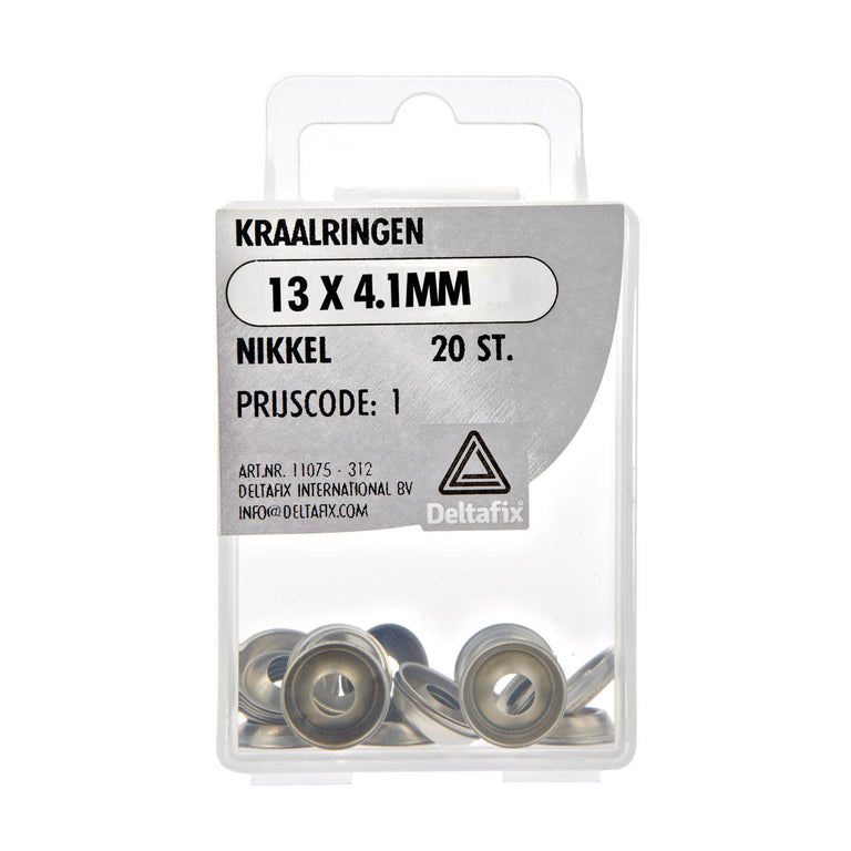Deltafix kraalring vernikkeld 13x4,8mm 20st