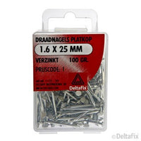 Deltafix draadnagel verzinkt staaldraad zilver 1,6x25mm 100gr