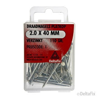 Deltafix draadnagel verzinkt staaldraad zilver 2x40mm 110gr