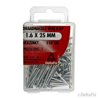 Deltafix draadnagel verzinkt staaldraad zilver 1,6x25mm 110gr
