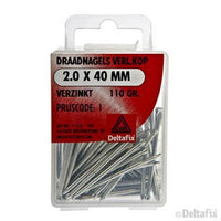 Deltafix draadnagel verzinkt staaldraad zilver 2x40mm 110gr