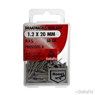 Deltafix draadnagel RVS 1,2x20mm 50gr
