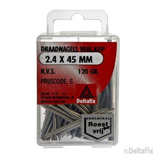 Deltafix draadnagel RVS 2,4x45mm 120gr