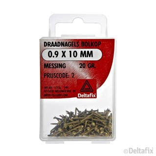Deltafix draadnagel messing goud 0,9x10mm 20gr