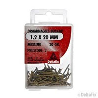 Deltafix draadnagel messing goud 1,2x20mm 20gr