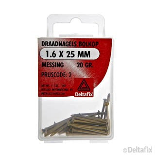 Deltafix draadnagel messing goud 1,6x25mm 20gr