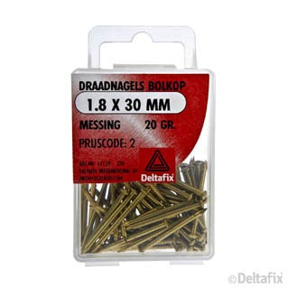 Deltafix draadnagel messing goud 1,8x30mm 20gr