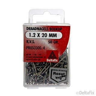 Deltafix draadnagel RVS 1,2x20mm 50gr